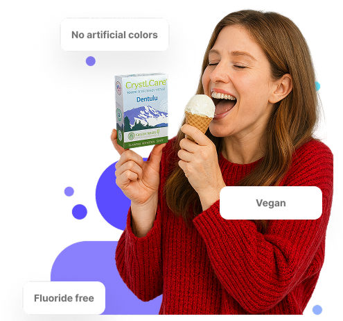 Woman biting green apple