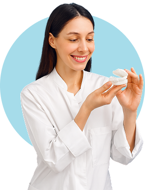 Doctor holding appliance