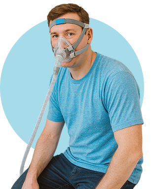 Man wearing CPAP mask