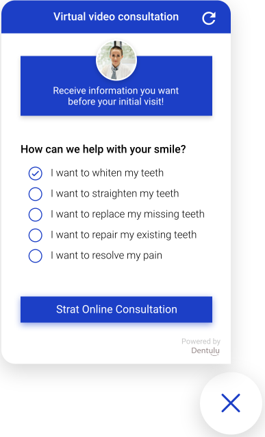 dental video consultation - customized questions